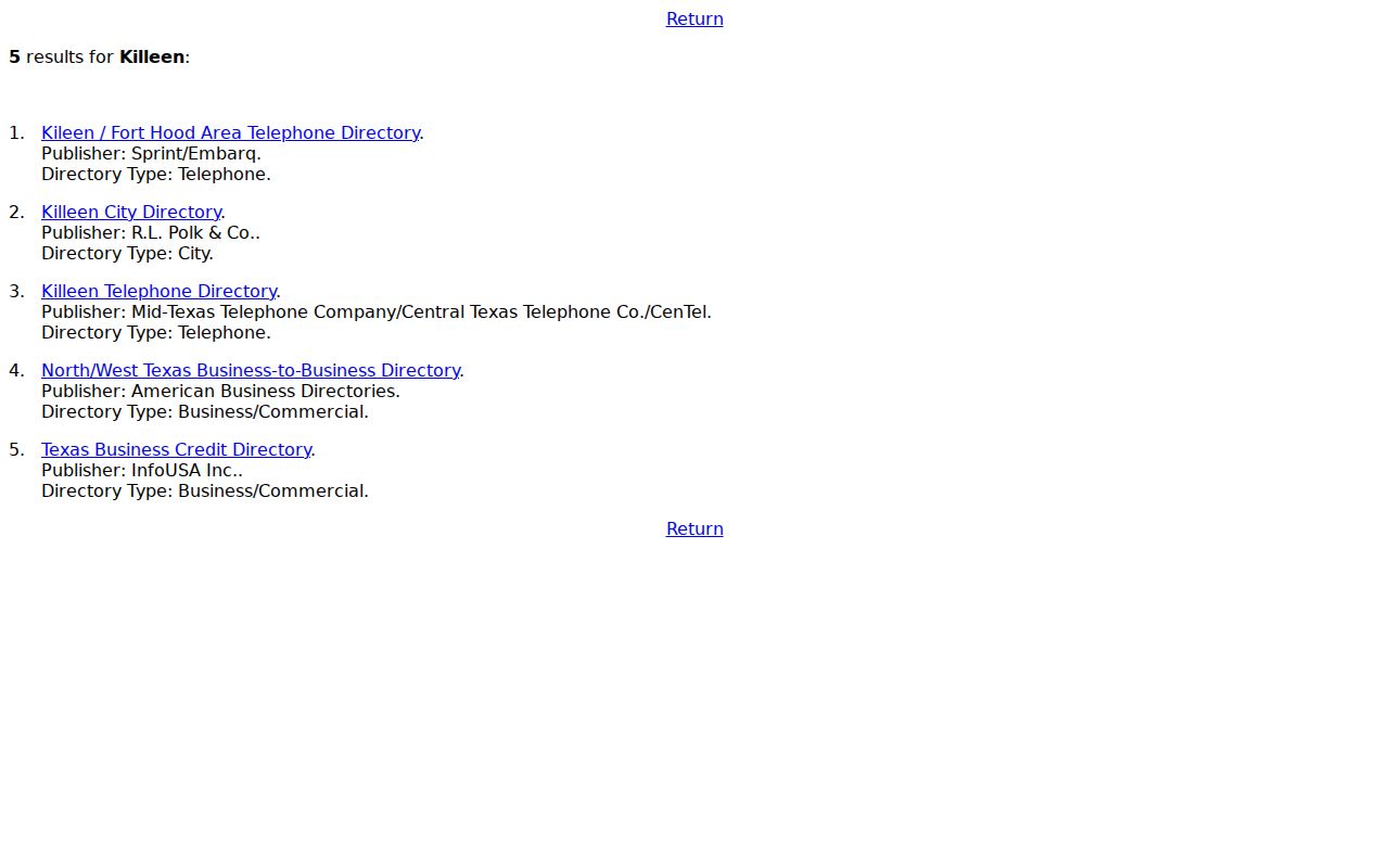 Harker Heights city directory research at the UT Briscoe Center Killeen collection