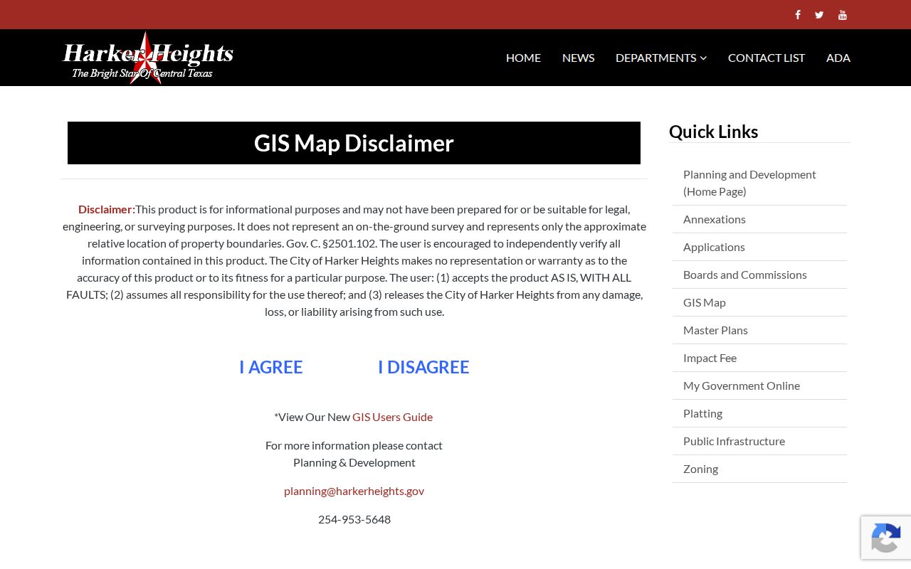 Harker Heights street directory GIS parcel map entry